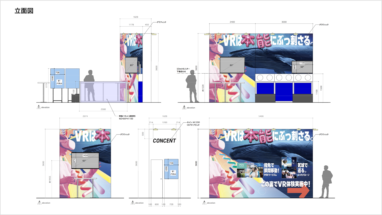 ブースの立面図